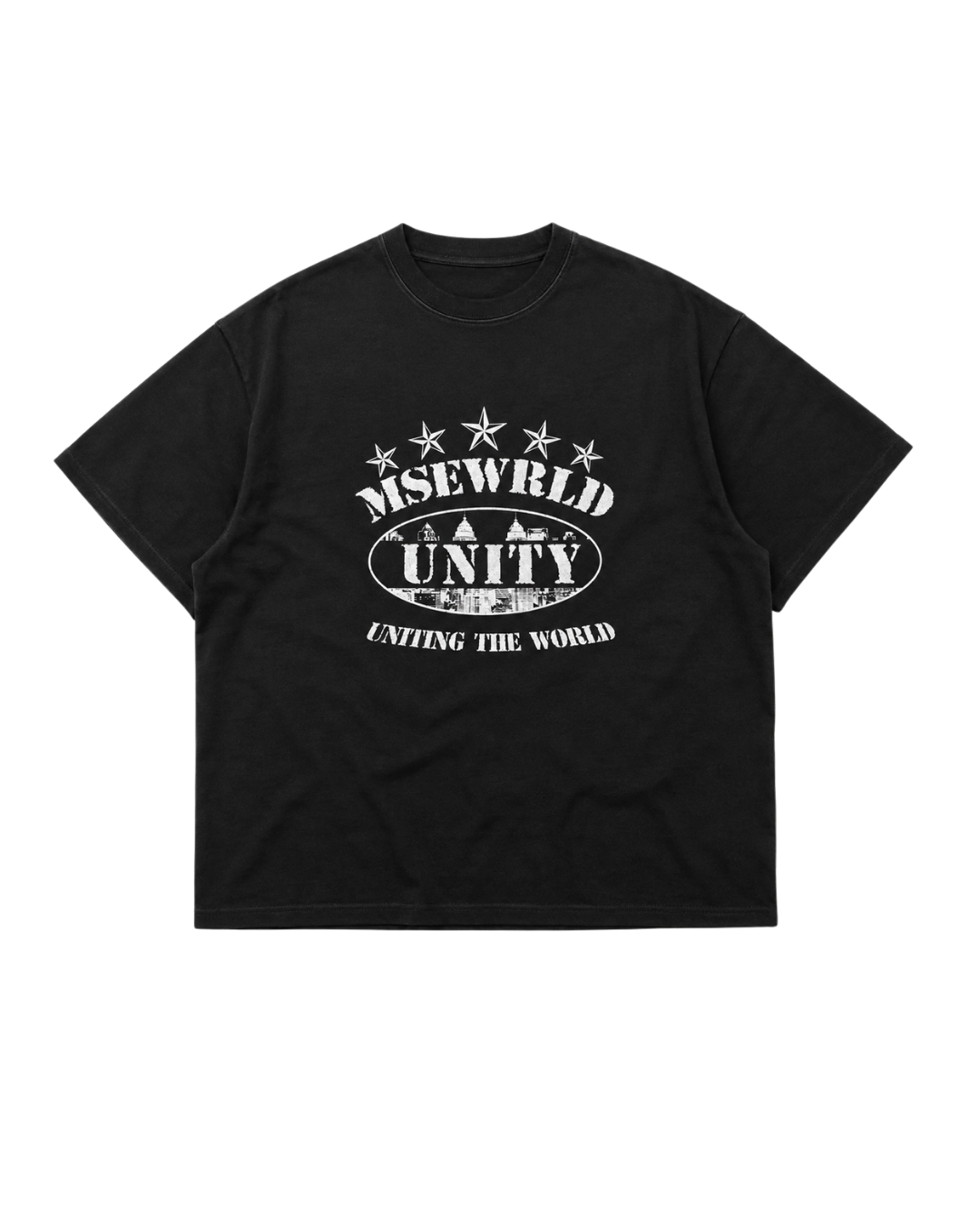 MSEMVMT U.T.W [UNITING THE WORLD] BOXY TEE — BLACK EDITION